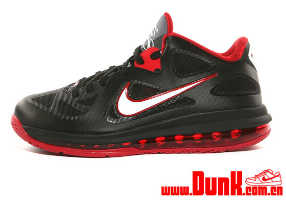 Nike Lebron 9 Low Black White Sport Red 02
