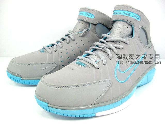 Nike Zoom Huarache 2k4 Wolf Grey Metallic Silver Tide Pool 3