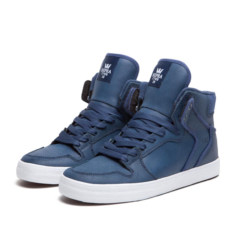 Supra Vaider Mid Waxed Suede Navy 3