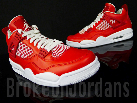 Air Jordan Iv Red White 8