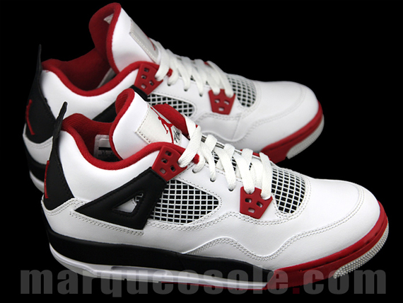 Air Jordan Iv White Red 5