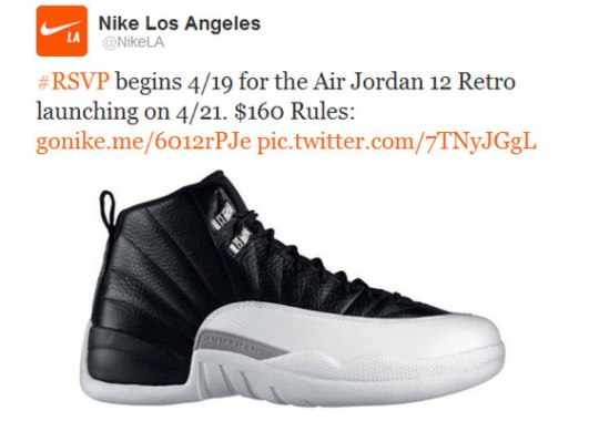 Air Jordan XII ‘Playoffs’ Will Be Nike’s First ‘Twitter RSVP’ Release
