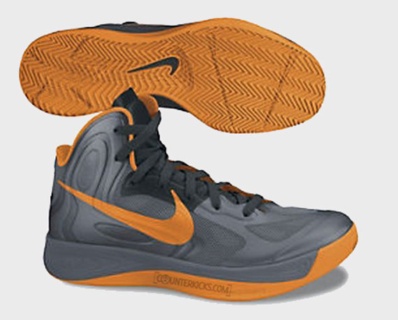 Nike Zoom Hyperfuse 2012 Charcoal Black Total Orange1