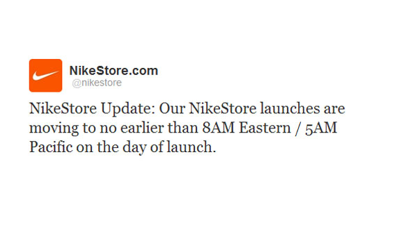 Nikestore Midnight Releases Moved