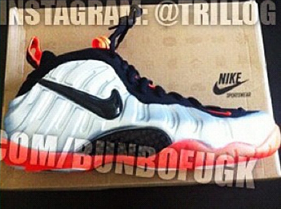 silver red and black foamposites