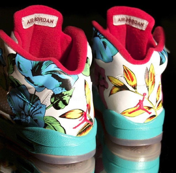 air-jordan-v-floral-customs-by-el-cappy-02 Air Jordan V Floral Customs By El Cappy 02