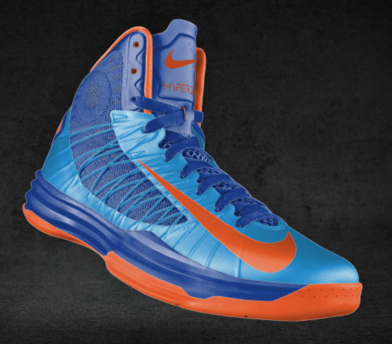 Blue and 2024 orange hyperdunks