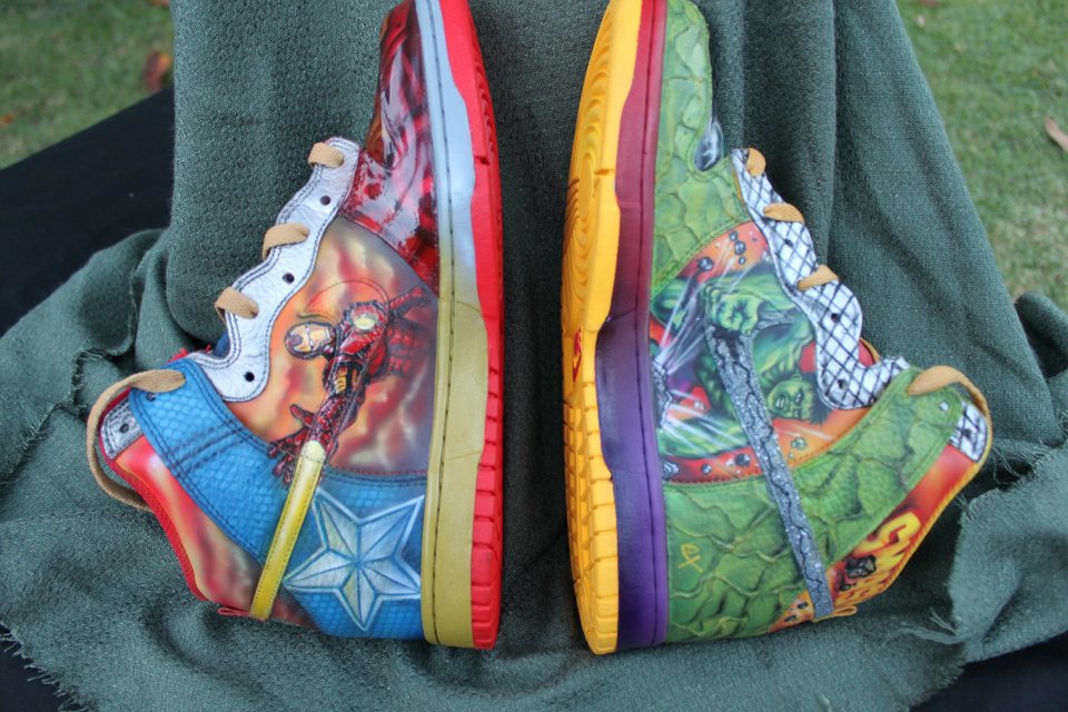 nike-dunk-high-what-the-vengers-custom-by-expression-airbrush-06 Nike Dunk High What The Vengers Custom By Expression Airbrush 06