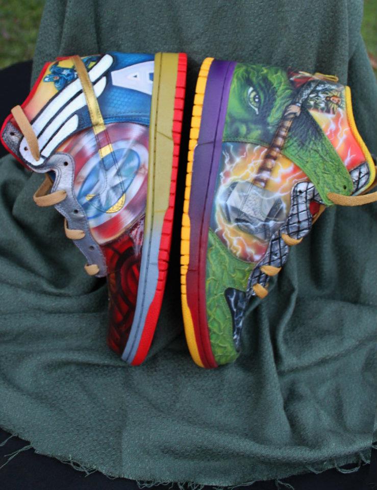 nike-dunk-high-what-the-vengers-custom-by-expression-airbrush-07 Nike Dunk High What The Vengers Custom By Expression Airbrush 07