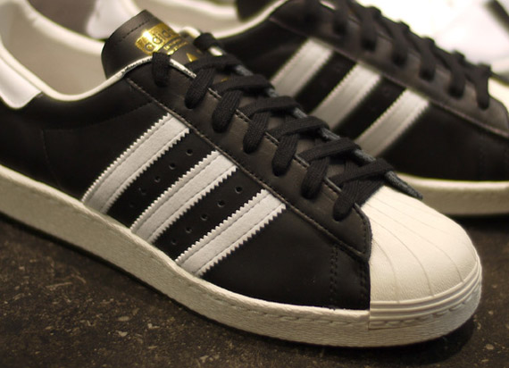 adidas Originals Superstar 80s - Black - White - Gold - SneakerNews.com