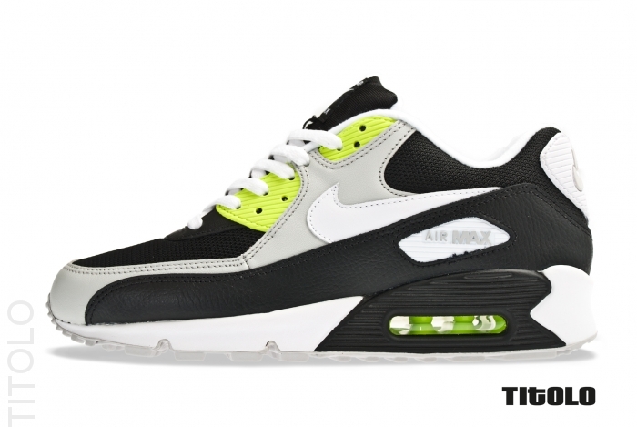 Nike Air Max 90 Black White Volt Neutral Grey 2