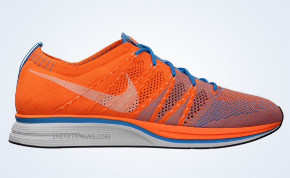 Nike Flyknit Trainer Total Orange Barely Orange Blue Glow