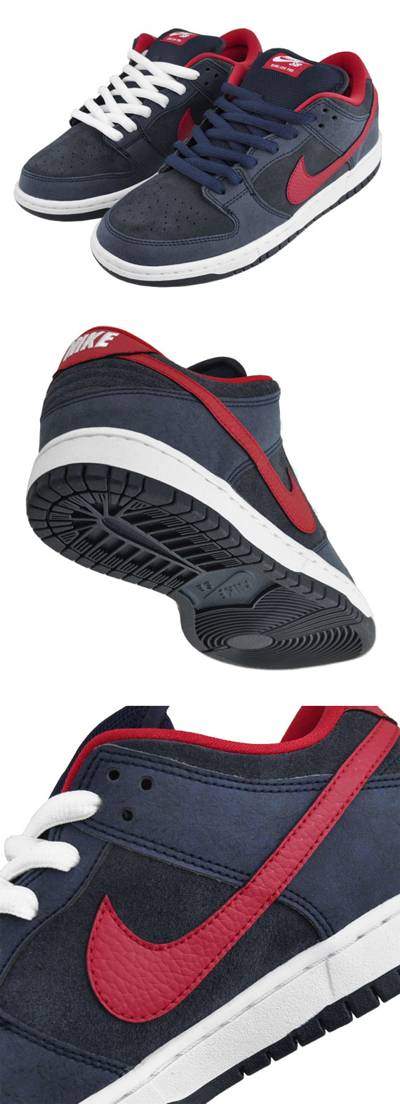 Nike SB Dunk Low - Dark Obsidian - Gym Red - White - SneakerNews.com