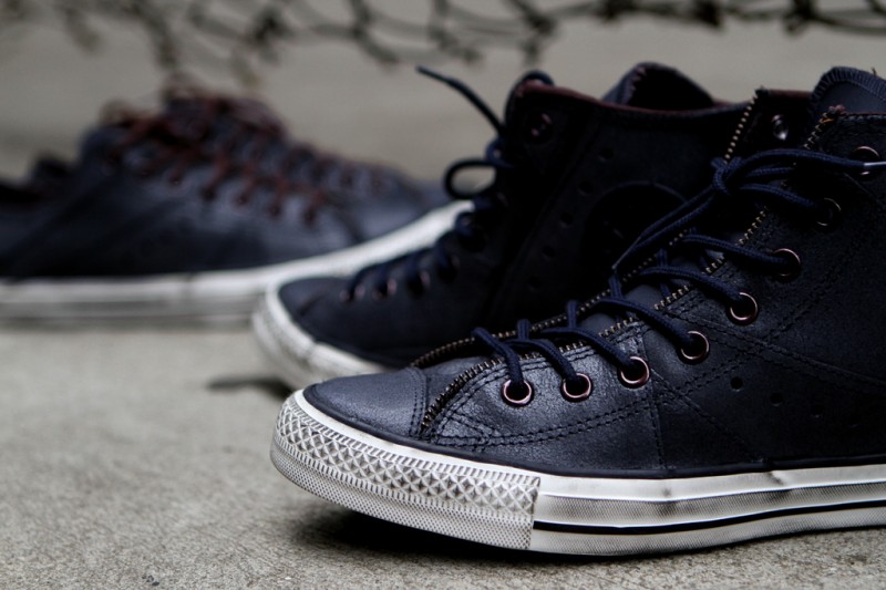 Converse Chuck Taylor All Star "Motorcycle Jacket" - Navy + Brown SneakerNews.com