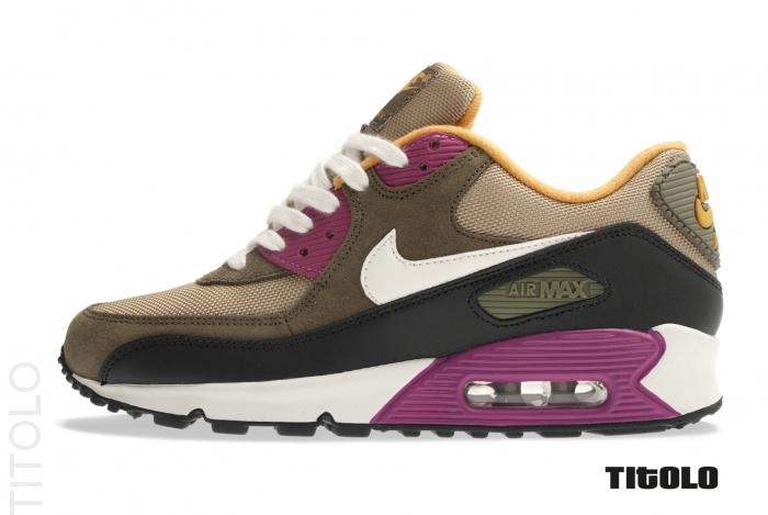 Nike Wmns Air Max 90 Bamboo Sail Medium Olive Black 1