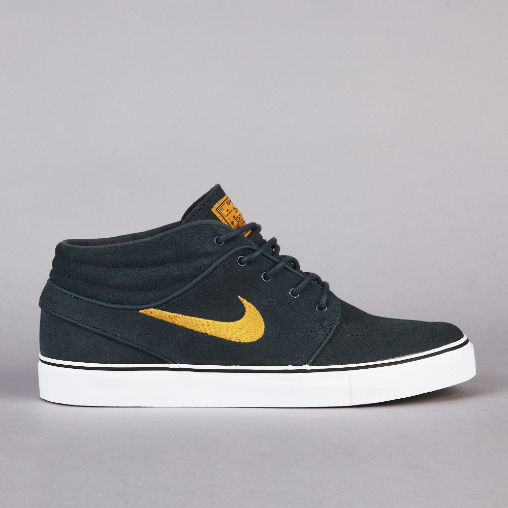 Nike Zoom Stefan Janoski Mid Seaweed Dark Gold Leaf White 1