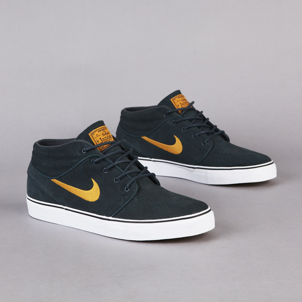 Nike Zoom Stefan Janoski Mid Seaweed Dark Gold Leaf White 2