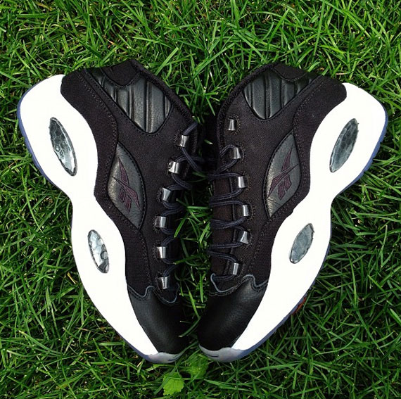 Reebok Question Mid Black Canvas Leather 2
