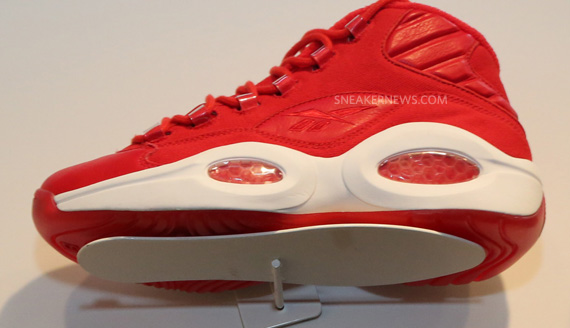 Reebok Question Mid Red Leather Canvas