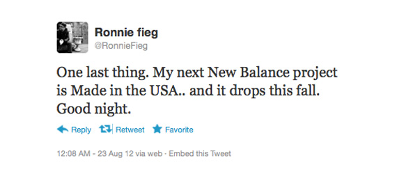 Ronnie Fieg New Balance Fall 2012