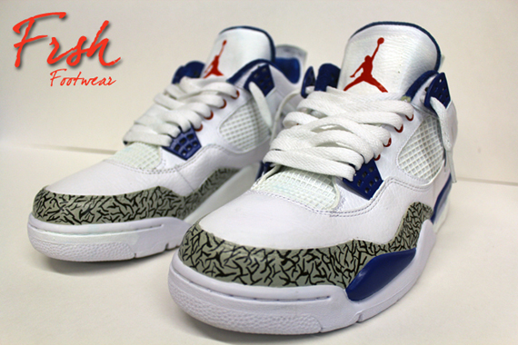 Air Jordan IV Pure Blue Customs By FRSH Footwear 