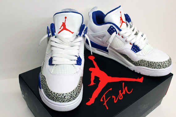 Air Jordan IV Pure Blue Customs By FRSH Footwear 