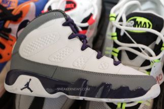 Air Jordan Ix Girls White Cool Grey Imperial Purple Thumb