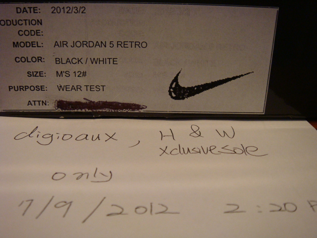 Air Jordan V Black Ice Unreleased Sample 01