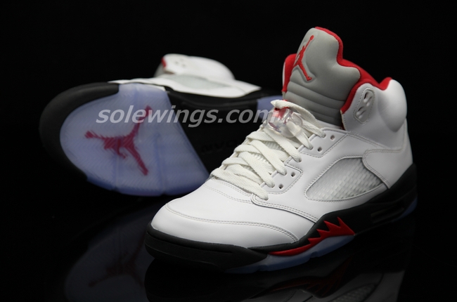 Air Jordan V White Black Fire Red 07