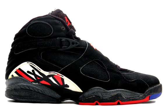 Lot Detail - 1993 Michael Jordan Chicago Bulls Nike Air Jordan 8  Playoff/Finals Game Worn Shoes (From The 3-Peat Season/Last Style Worn  Before His Retirement) MEARS LOA