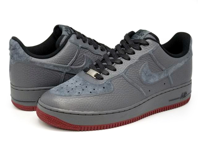Nike Air Force 1 Low Vt Grey Red Suede Swoosh