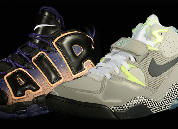 Nike Air More Uptempo + Air Force 180 “huaraches air nike black yellow and purple wasp” Pack