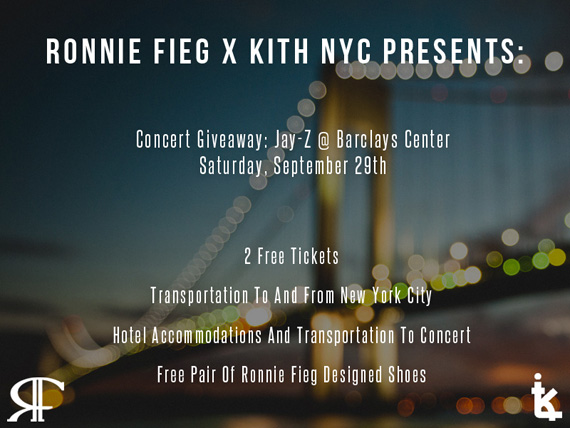 Ronnie Fieg x Kith NYC - Jay-Z Concert @ Barclays Center Giveaway