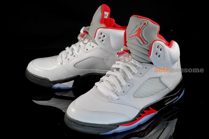 air-jordan-5-retro-white-black-red-new-images-2 Air Jordan 5 Retro White Black Red New Images 2