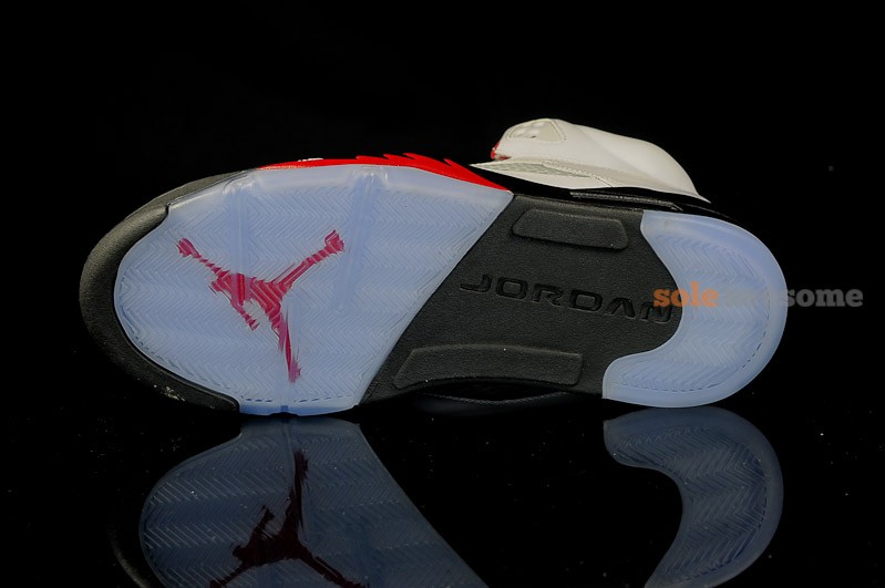 air-jordan-5-retro-white-black-red-new-images-6 Air Jordan 5 Retro White Black Red New Images 6