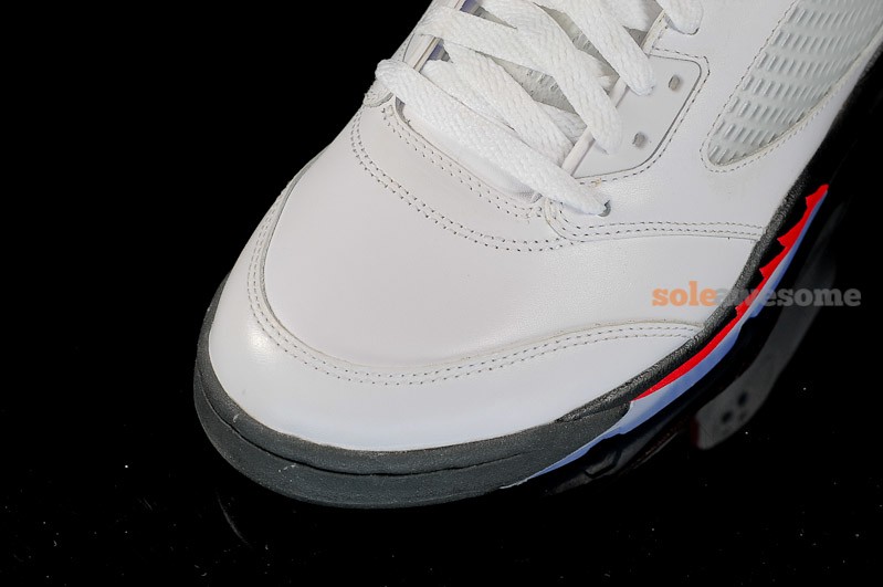 air-jordan-5-retro-white-black-red-new-images-9 Air Jordan 5 Retro White Black Red New Images 9