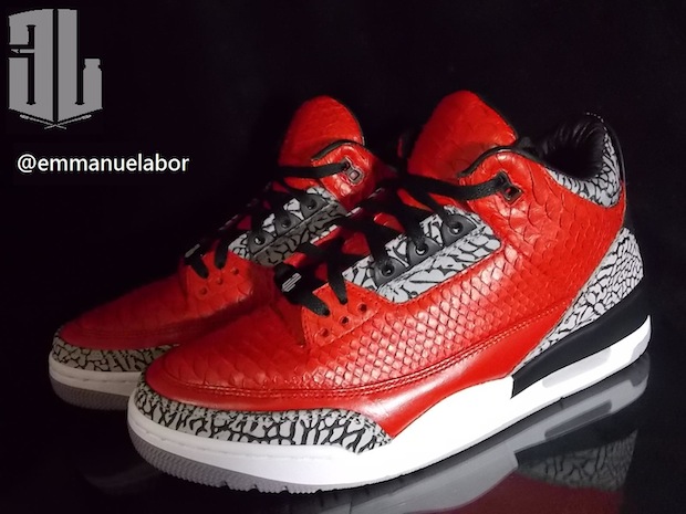Air Jordan Iii Python Supreme Customs By Emmanuelabor 2