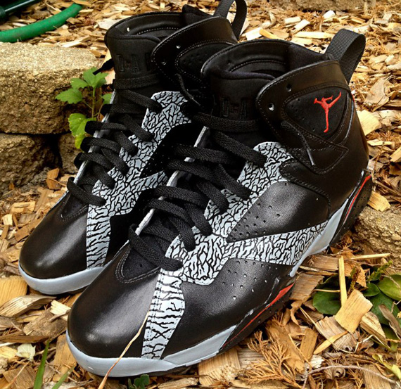 Air Jordan Vii Black Cement Customs 4