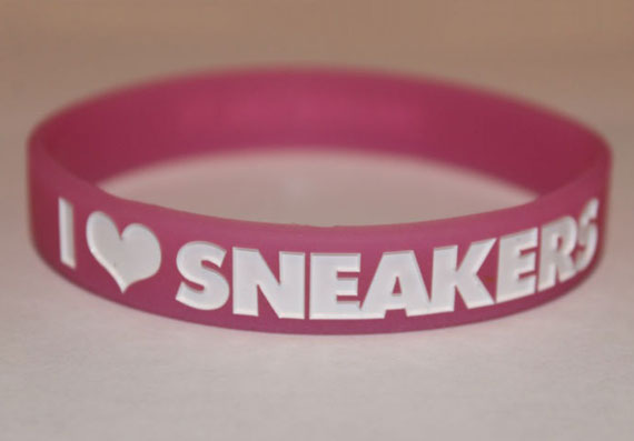I Love Sneakers Breast Cancer Awareness Wristband