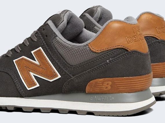 New Balance 574 Charcoal Tan