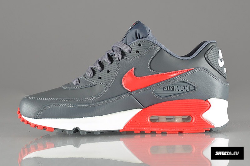 nike-air-max-90-essential-dark-grey-university-red-white-2 Nike Air Max 90 Essential Dark Grey University Red White 2