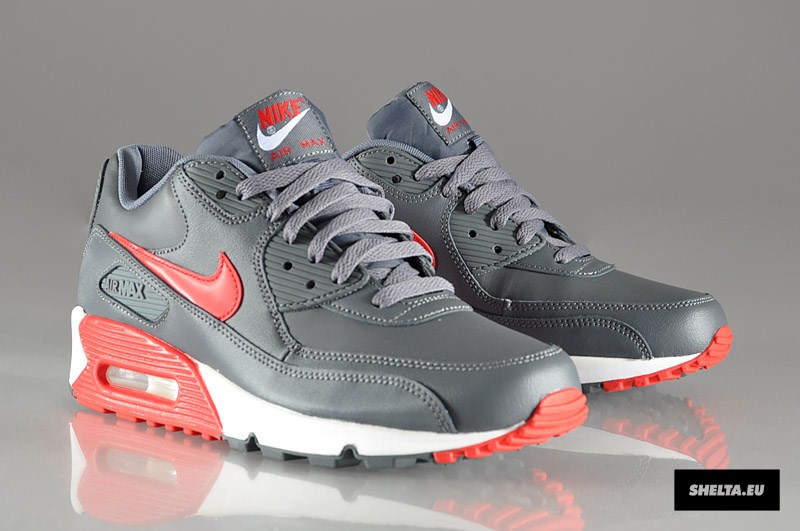 nike-air-max-90-essential-dark-grey-university-red-white-3 Nike Air Max 90 Essential Dark Grey University Red White 3