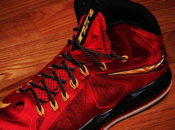 Nike LeBron X - Red - Gold - Black