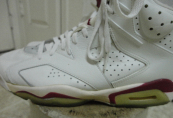 White Maroon Air Jordan Vi 8