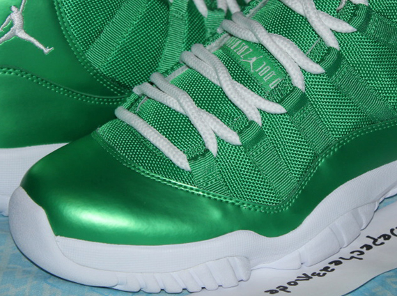 Air Jordan Xi Rainbow Green White 4