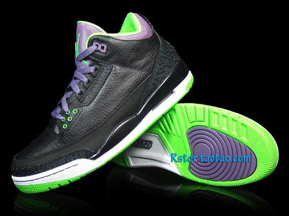 Black Neon Purple Jordan Iii 11