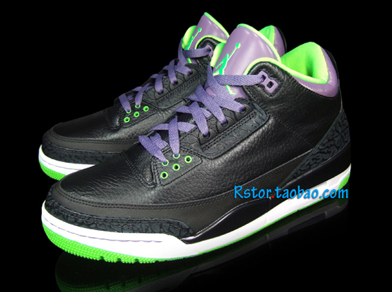 Black Neon Purple Jordan Iii 4