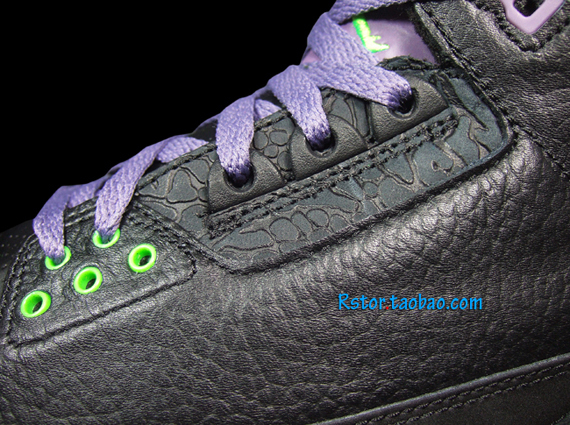 Black Neon Purple Jordan Iii 6