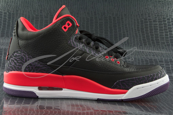 Bright Crimson Black Jordan 3 Retro 1
