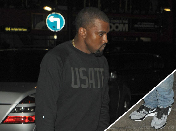 Kanye Wearing Nike Flyknit Trainer